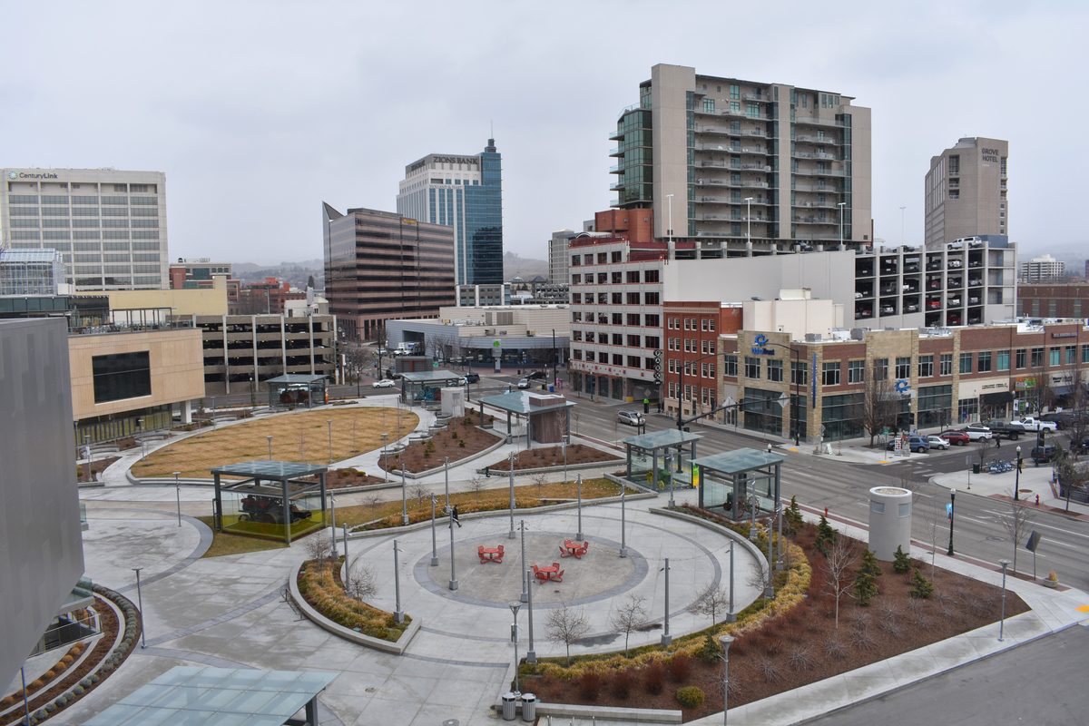 The downtown Boise, Idaho skyline.