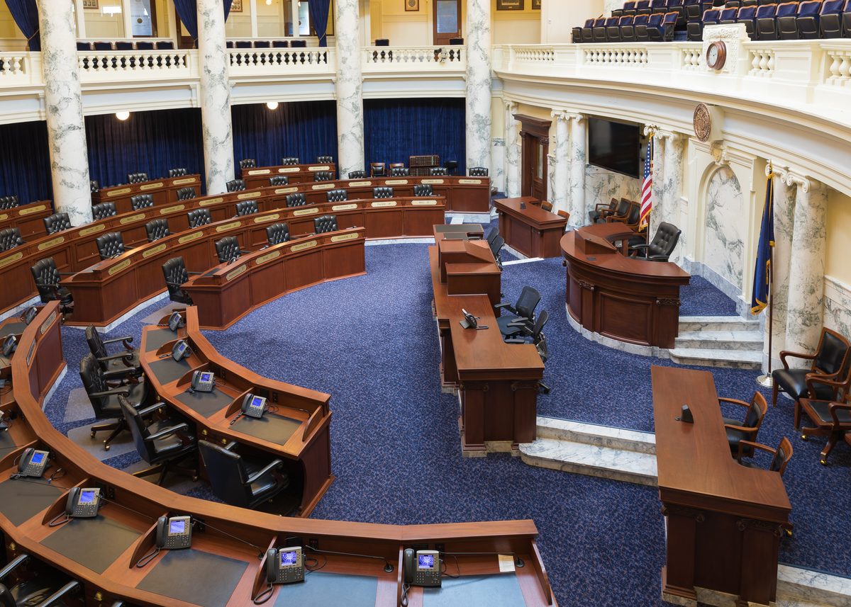 The House of Representatives Chamber inside the Idaho State Capitol in Boise.