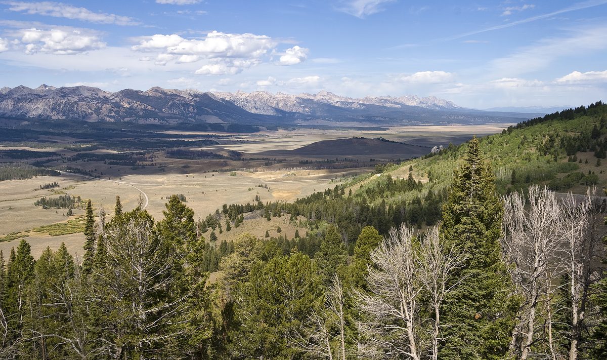 The Sawtooth Mountains and Sawtooth Valley in central Idaho.